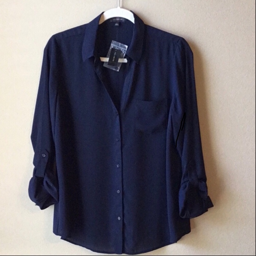 NWT The Limited Button Down, Tab Long Sleeves Top